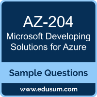 Developing Solutions for Azure Dumps, AZ-204 Dumps, AZ-204 PDF, Developing Solutions for Azure VCE, Microsoft AZ-204 VCE, Microsoft MCA Azure Developer PDF