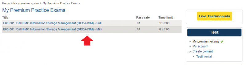 Help - Edu+ My Premium Practice Exams Page