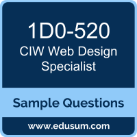 Web Design Specialist Dumps, 1D0-520 Dumps, 1D0-520 PDF, Web Design Specialist VCE, CIW 1D0-520 VCE