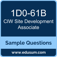 Site Development Associate Dumps, 1D0-61B Dumps, 1D0-61B PDF, Site Development Associate VCE, CIW 1D0-61B VCE