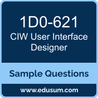 User Interface Designer Dumps, 1D0-621 Dumps, 1D0-621 PDF, User Interface Designer VCE, CIW 1D0-621 VCE, CIW User Interface Designer PDF