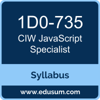 JavaScript Specialist PDF, 1D0-735 Dumps, 1D0-735 PDF, JavaScript Specialist VCE, 1D0-735 Questions PDF, CIW 1D0-735 VCE