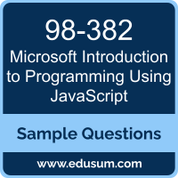 Introduction to Programming Using JavaScript Dumps, 98-382 Dumps, 98-382 PDF, Introduction to Programming Using JavaScript VCE, Microsoft 98-382 VCE, Microsoft MTA Introduction to Programming Using JavaScript PDF