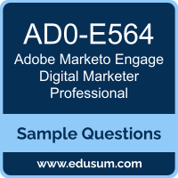 Marketo Engage Digital Marketer Professional Dumps, AD0-E564 Dumps, AD0-E564 PDF, Marketo Engage Digital Marketer Professional VCE, Adobe AD0-E564 VCE, Adobe Marketo Engage Digital Marketer Professional PDF