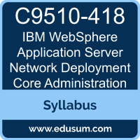 WebSphere Application Server Network Deployment Core Administration PDF, C9510-418 Dumps, C9510-418 PDF, WebSphere Application Server Network Deployment Core Administration VCE, C9510-418 Questions PDF, IBM C9510-418 VCE