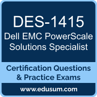 PowerScale Solutions Specialist Dumps, PowerScale Solutions Specialist PDF, DES-1415 PDF, PowerScale Solutions Specialist Braindumps, DES-1415 Questions PDF, Dell EMC DES-1415 VCE, Dell EMC DCS-TA Dumps