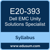 Unity Solutions Specialist PDF, E20-393 Dumps, E20-393 PDF, DCS-IE VCE, E20-393 Questions PDF, Dell EMC E20-393 VCE