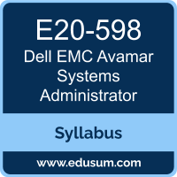 Avamar Systems Administrator PDF, E20-598 Dumps, E20-598 PDF, Avamar Systems Administrator VCE, E20-598 Questions PDF, Dell EMC E20-598 VCE, Dell EMC DCS-SA Dumps, Dell EMC DCS-SA PDF