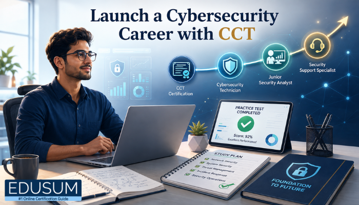 Entry-level cybersecurity professional using CCT preparation to begin a technology career.