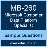 Customer Data Platform Specialist Dumps, MB-260 Dumps, MB-260 PDF, Customer Data Platform Specialist VCE, Microsoft MB-260 VCE, Microsoft Customer Data Platform Specialist PDF