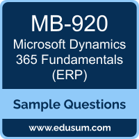 Microsoft Dynamics 365 Fundamentals (ERP) Dumps, MB-920 Dumps, MB-920 PDF, Microsoft Dynamics 365 Fundamentals (ERP) VCE, Microsoft MB-920 VCE, Microsoft ERP PDF