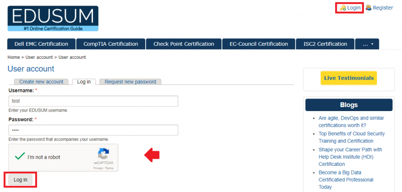 Help - Edu+ User Login Page