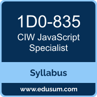 JavaScript Specialist PDF, 1D0-835 Dumps, 1D0-835 PDF, JavaScript Specialist VCE, 1D0-835 Questions PDF, CIW 1D0-835 VCE, CIW JavaScript Specialist Dumps, CIW JavaScript Specialist PDF