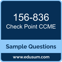 CCME Dumps, 156-836 Dumps, 156-836 PDF, CCME VCE, Check Point 156-836 VCE, Check Point CCME R81.1 PDF