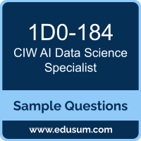 AI Data Science Specialist Dumps, 1D0-184 Dumps, 1D0-184 PDF, AI Data Science Specialist VCE, CIW 1D0-184 VCE, CIW AI Data Science Specialist PDF