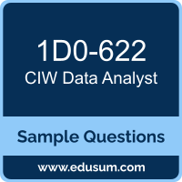 Data Analyst Dumps, 1D0-622 Dumps, 1D0-622 PDF, Data Analyst VCE, CIW 1D0-622 VCE, CIW Data Analyst PDF