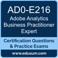 Analytics Business Practitioner Expert Dumps, Analytics Business Practitioner Expert PDF, AD0-E216 PDF, Analytics Business Practitioner Expert Braindumps, AD0-E216 Questions PDF, Adobe AD0-E216 VCE, Adobe Analytics Business Practitioner Expert Dumps