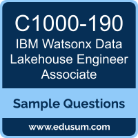 Watsonx Data Lakehouse Engineer Associate Dumps, C1000-190 Dumps, C1000-190 PDF, Watsonx Data Lakehouse Engineer Associate VCE, IBM C1000-190 VCE, IBM Watsonx Data Lakehouse Engineer Associate PDF
