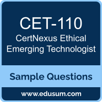 CEET Dumps, CET-110 Dumps, CET-110 PDF, CEET VCE, CertNexus CET-110 VCE, CertNexus CEET PDF