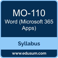Word (Microsoft 365 Apps) PDF, MO-110 Dumps, MO-110 PDF, Word (Microsoft 365 Apps) VCE, MO-110 Questions PDF, Microsoft MO-110 VCE, Microsoft MOS Word Associate (Microsoft 365 Apps) Dumps, Microsoft MOS Word Associate (Microsoft 365 Apps) PDF