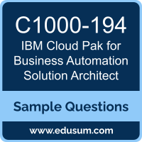 Cloud Pak for Business Automation Solution Architect Dumps, C1000-194 Dumps, C1000-194 PDF, Cloud Pak for Business Automation Solution Architect VCE, IBM C1000-194 VCE, IBM Cloud Pak for Business Automation Solution Architect PDF