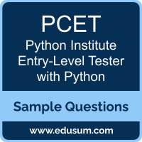 Entry-Level Tester with Python Dumps, PCET Dumps, PCET PDF, Entry-Level Tester with Python VCE, Python Institute PCET VCE, Python Institute PCET-30-0x PDF