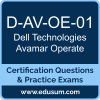 D-AV-OE-01: Dell Technologies Avamar Operate D-AV-OE-01: Dell Technologies Avamar Operate