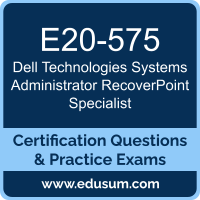 E20-575: Dell Technologies Specialist for Systems Administrator RecoverPoint (DC