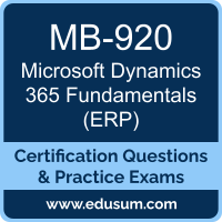 MB-920: Microsoft Dynamics 365 Fundamentals (ERP)