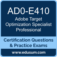 AD0-E410: Adobe Target Optimization Specialist Professional