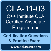 CLA-11-03: C++ Institute CLA - C Certified Associate Programmer CLA-11-03: C++ Institute CLA - C Certified Associate Programmer