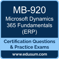 MB-920: Microsoft Dynamics 365 Fundamentals (ERP) MB-920: Microsoft Dynamics 365 Fundamentals (ERP)