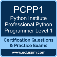 PCPP1: Python Institute Certified Professional Python Programmer Level 1 (PCPP-32-101) PCPP1: Python Institute Certified Professional Python Programmer Level 1 (PCPP-3