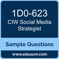 Social Media Strategist Dumps, 1D0-623 Dumps, 1D0-623 PDF, Social Media Strategist VCE, CIW 1D0-623 VCE, CIW Social Media Strategist PDF