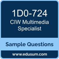 Multimedia Specialist Dumps, 1D0-724 Dumps, 1D0-724 PDF, Multimedia Specialist VCE, CIW 1D0-724 VCE