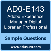 Experience Manager Digital Librarian Professional Dumps, AD0-E143 Dumps, AD0-E143 PDF, Experience Manager Digital Librarian Professional VCE, Adobe AD0-E143 VCE, Adobe Experience Manager Digital Librarian Professional PDF