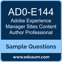 Experience Manager Sites Content Author Professional Dumps, AD0-E144 Dumps, AD0-E144 PDF, Experience Manager Sites Content Author Professional VCE, Adobe AD0-E144 VCE, Adobe Experience Manager Sites Content Author Professional PDF