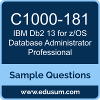 Db2 13 for z/OS Database Administrator Professional Dumps, C1000-181 Dumps, C1000-181 PDF, Db2 13 for z/OS Database Administrator Professional VCE, IBM C1000-181 VCE, IBM Db2 13 for z/OS Database Administrator Professional PDF