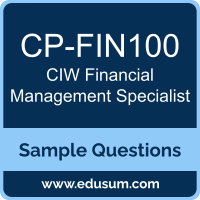Financial Management Specialist Dumps, CP-FIN100 Dumps, CP-FIN100 PDF, Financial Management Specialist VCE, CIW CP-FIN100 VCE, CIW Financial Management Specialist PDF