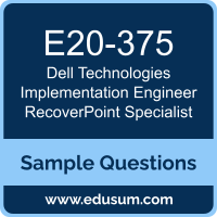 Implementation Engineer RecoverPoint Specialist Dumps, E20-375 Dumps, E20-375 PDF, Implementation Engineer RecoverPoint Specialist VCE, Dell Technologies E20-375 VCE, Dell Technologies DCS-IE PDF