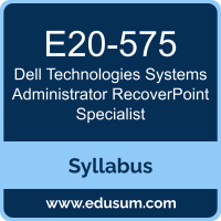 Systems Administrator RecoverPoint Specialist PDF, E20-575 Dumps, E20-575 PDF, Systems Administrator RecoverPoint Specialist VCE, E20-575 Questions PDF, Dell Technologies E20-575 VCE, Dell Technologies DCS-SA Dumps, Dell Technologies DCS-SA PDF