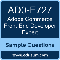 Commerce Front-End Developer Expert Dumps, AD0-E727 Dumps, AD0-E727 PDF, Commerce Front-End Developer Expert VCE, Adobe AD0-E727 VCE, Adobe Commerce Front-End Developer Expert PDF